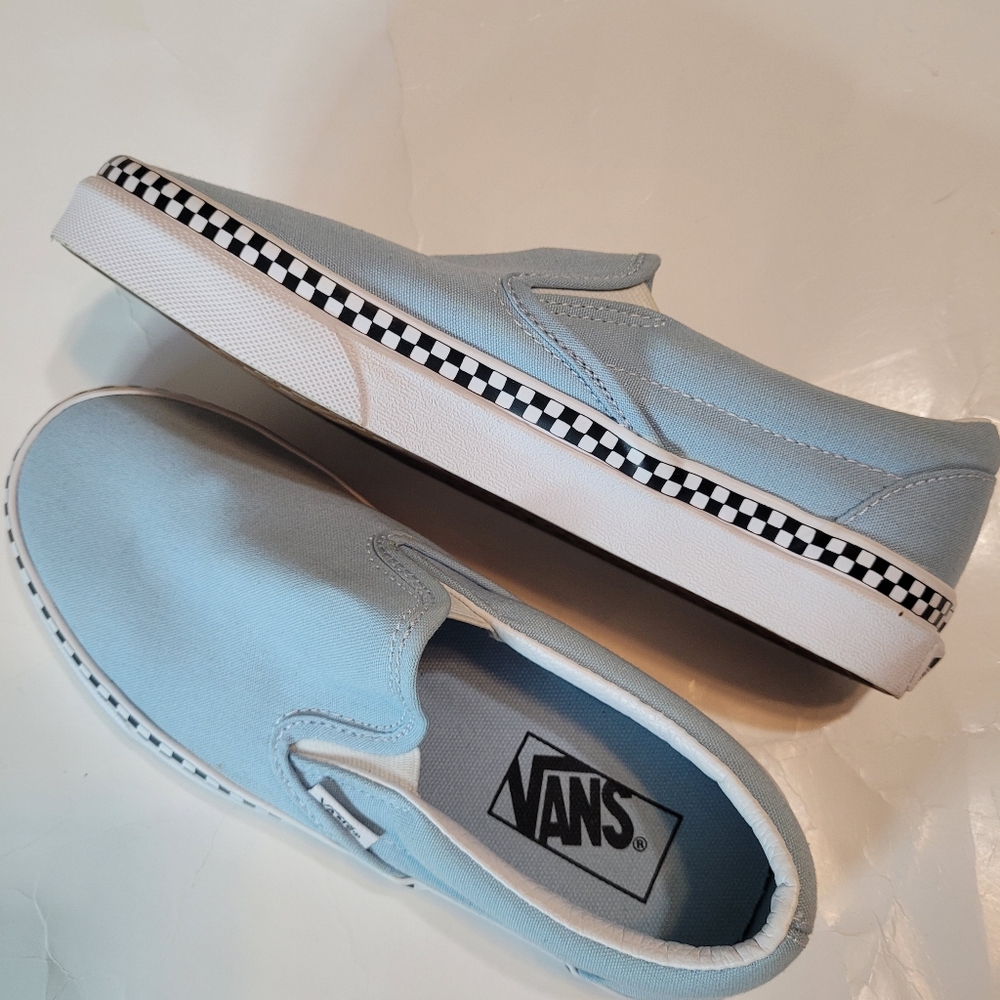 Women's Van's, slip on, size 7.5, baby blue